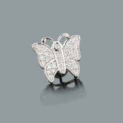Single Butterfly Earring With Diamonds 0.23ct 10K White Gold