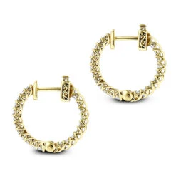 Small 14K Yellow Gold Inside Out Diamond Hoop Earrings 0.9ct 11 Small 14K Yellow Gold Inside Out Diamond Hoop Earrings 0.9ct -Invicta Jewelry Store small 14k gold inside out diamond hoop earrings 110ct p 6259 backye