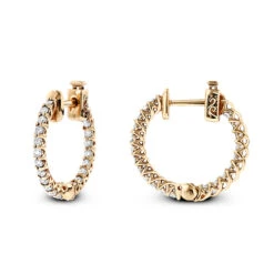Small 14K Yellow Gold Inside Out Diamond Hoop Earrings 0.9ct 10 Small 14K Yellow Gold Inside Out Diamond Hoop Earrings 0.9ct -Invicta Jewelry Store small 14k gold inside out diamond hoop earrings 110ct p 6259 ro