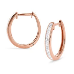 Small 14K Yellow Gold Princess Cut Diamond Hoop Earrings 0.6ct Luxurman Huggies 10 Small 14K Yellow Gold Princess Cut Diamond Hoop Earrings 0.6ct Luxurman Huggies -Invicta Jewelry Store small 14k gold princess cut diamond hoop earrings 06ct luxurman huggies ro