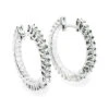 Small Diamond Hoop Earrings 1.20ct 14K White Gold