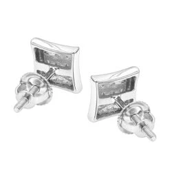 Small Real Diamond Kite Earrings For Men And Women 0.07ct 10K White Gold Studs 11 Small Real Diamond Kite Earrings For Men And Women 0.07ct 10K White Gold Studs -Invicta Jewelry Store small diamond kite earrings 007ct 10k backwh