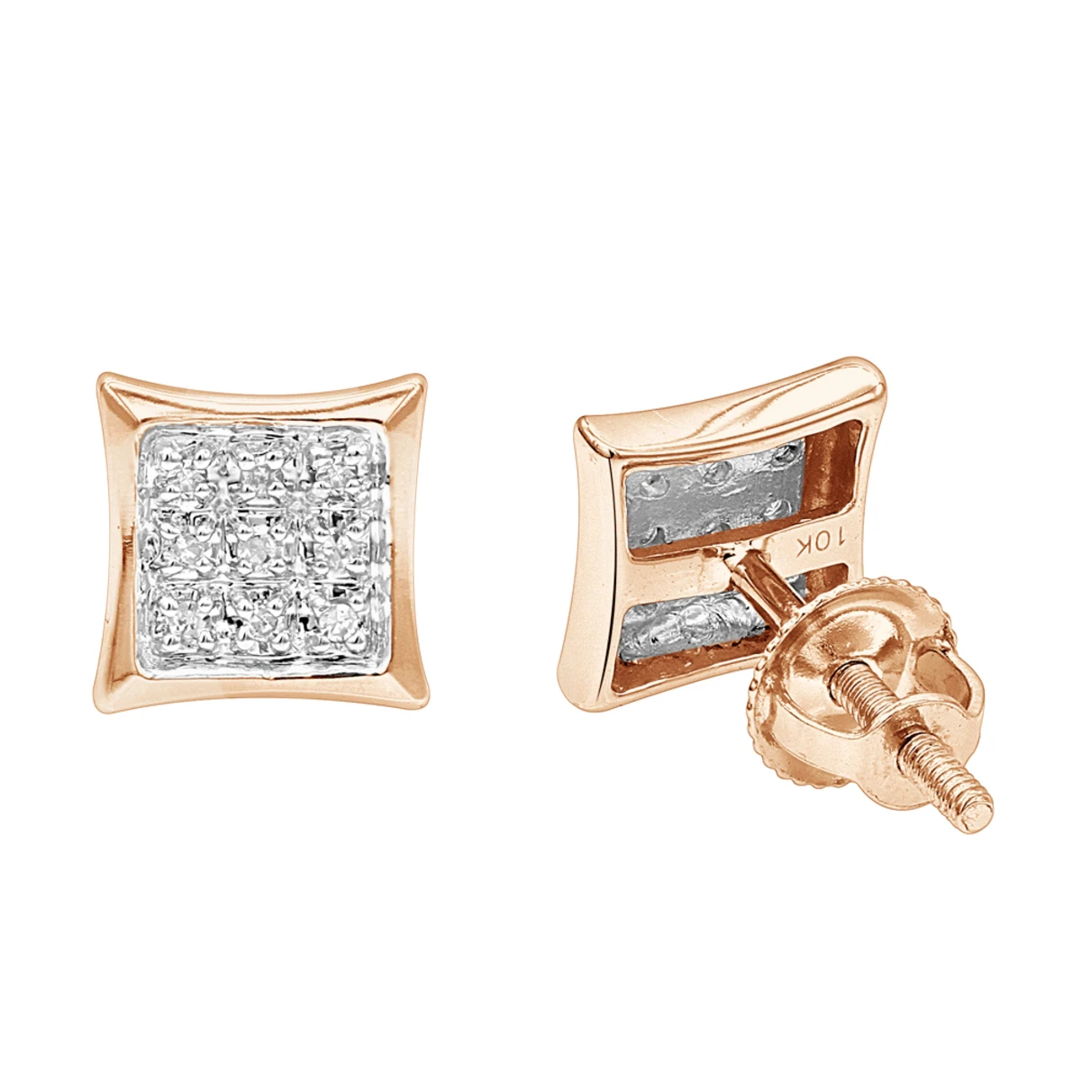 Small Real Diamond Kite Earrings For Men And Women 0.07ct 10K White Gold Studs 5 Small Real Diamond Kite Earrings For Men And Women 0.07ct 10K White Gold Studs - Image 3