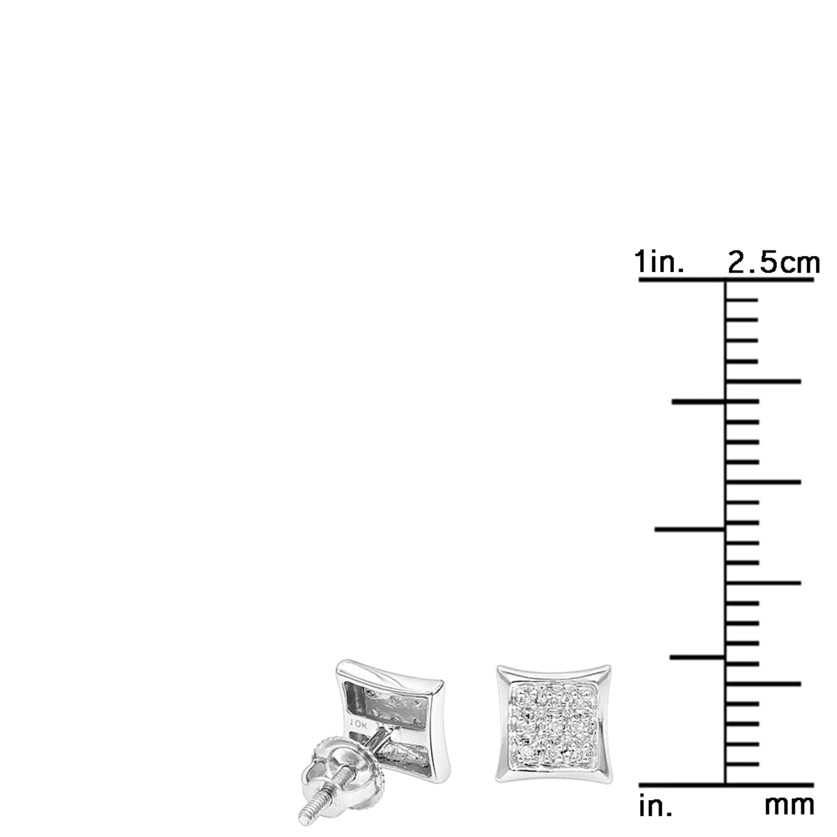 Small Real Diamond Kite Earrings For Men And Women 0.07ct 10K White Gold Studs 7 Small Real Diamond Kite Earrings For Men And Women 0.07ct 10K White Gold Studs - Image 5