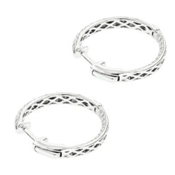 Small Inside Out Diamond Hoop Earrings 1.16ct 14K White Gold 11 Small Inside Out Diamond Hoop Earrings 1.16ct 14K White Gold -Invicta Jewelry Store small hoop diamond earrings 116ct 14k backwh