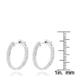 Small Inside Out Diamond Hoop Earrings 1.16ct 14K White Gold 13 Small Inside Out Diamond Hoop Earrings 1.16ct 14K White Gold -Invicta Jewelry Store small hoop diamond earrings 116ct 14k rulerwh