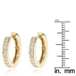 Small 14K Yellow Gold Inside Out Diamond Huggie Earrings 1.2ct 13 Small 14K Yellow Gold Inside Out Diamond Huggie Earrings 1.2ct -Invicta Jewelry Store small hoop earrings 14k gold inside out diamond huggie earrings 12ct rulerye