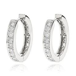 Small 14K Yellow Gold Inside Out Diamond Huggie Earrings 1.2ct 9 Small 14K Yellow Gold Inside Out Diamond Huggie Earrings 1.2ct -Invicta Jewelry Store small hoop earrings 14k gold inside out diamond huggie earrings 12ct wh