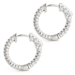 3/4in Small Hoops 14K White Gold Diamond Hoop Earrings Inside Out 1/2ct 10 3/4in Small Hoops 14K White Gold Diamond Hoop Earrings Inside Out 1/2ct -Invicta Jewelry Store small hoops 14k diamond hoop earrings inside out 047 p 6931back