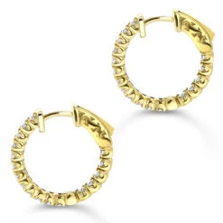 Small Hoops 14K Yellow Gold Inside Out Diamond Hoop Earrings 1 Carat 3/4in 11 Small Hoops 14K Yellow Gold Inside Out Diamond Hoop Earrings 1 Carat 3/4in -Invicta Jewelry Store small hoops 14k inside out diamond hoop earrings 106 p 6908 backye