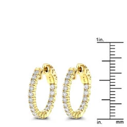 Small Hoops 14K Yellow Gold Inside Out Diamond Hoop Earrings 1 Carat 3/4in 13 Small Hoops 14K Yellow Gold Inside Out Diamond Hoop Earrings 1 Carat 3/4in -Invicta Jewelry Store small hoops 14k inside out diamond hoop earrings 106 p 6908 rulerye