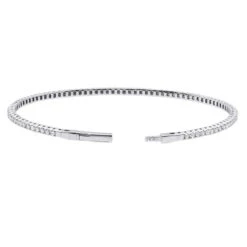 Solid 14K White Gold 1.26 Carat Diamonds Tennis Bracelet For Women Bangle Design 14 Solid 14K White Gold 1.26 Carat Diamonds Tennis Bracelet For Women Bangle Design -Invicta Jewelry Store solid 14k gold 1 carat diamonds tennis bracelet for women bangle design back white