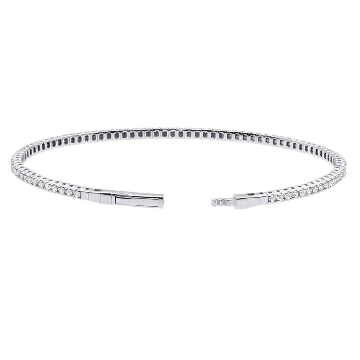Solid 14K White Gold 1.26 Carat Diamonds Tennis Bracelet For Women Bangle Design 6 Solid 14K White Gold 1.26 Carat Diamonds Tennis Bracelet For Women Bangle Design - Image 4