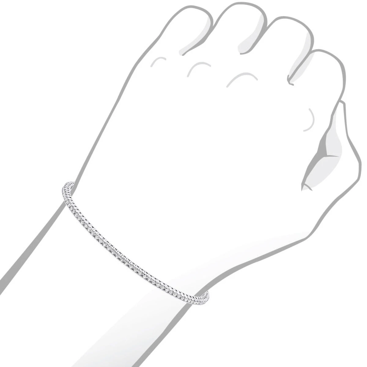 Solid 14K White Gold 1.26 Carat Diamonds Tennis Bracelet For Women Bangle Design 9 Solid 14K White Gold 1.26 Carat Diamonds Tennis Bracelet For Women Bangle Design - Image 7