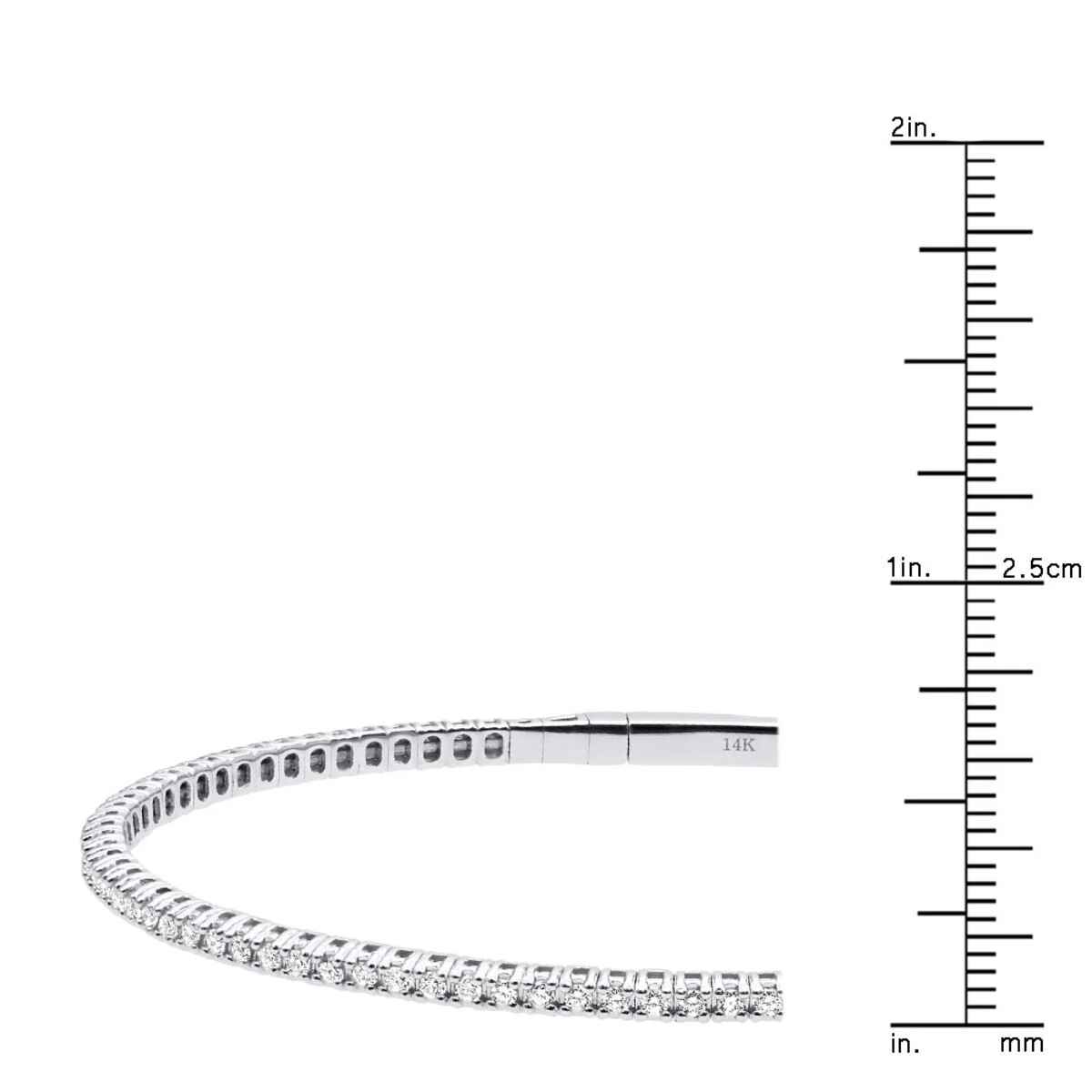 Solid 14K White Gold 1.26 Carat Diamonds Tennis Bracelet For Women Bangle Design 10 Solid 14K White Gold 1.26 Carat Diamonds Tennis Bracelet For Women Bangle Design - Image 8