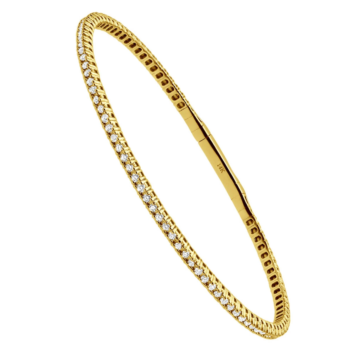 Solid 14K White Gold 1.26 Carat Diamonds Tennis Bracelet For Women Bangle Design 4 Solid 14K White Gold 1.26 Carat Diamonds Tennis Bracelet For Women Bangle Design - Image 2