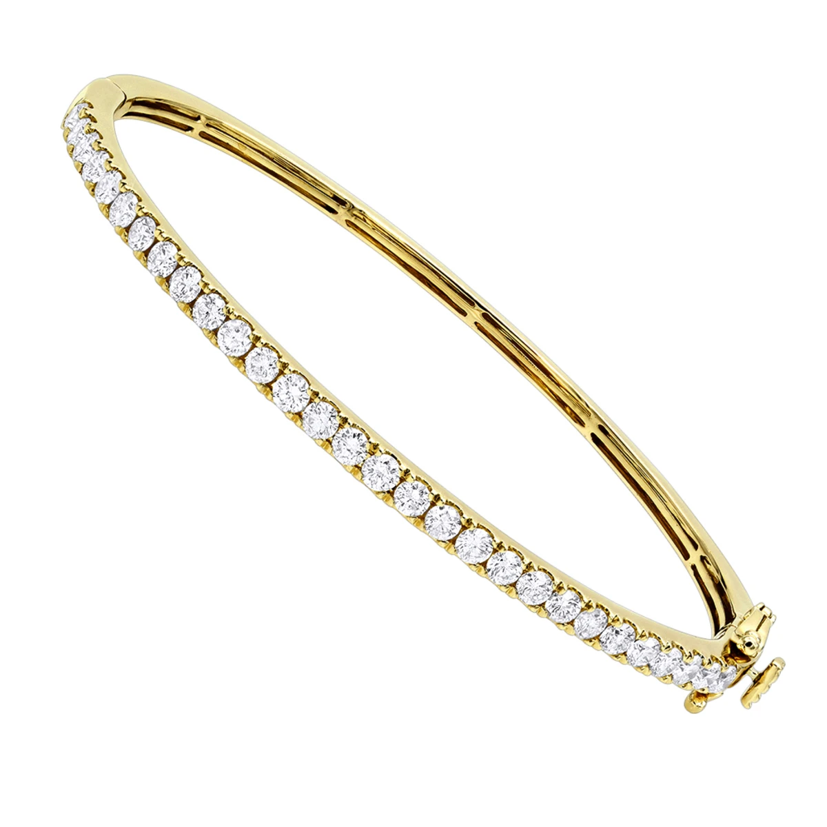 Solid 14K Yellow Gold Diamond Bangle Bracelet For Women 2ct By Luxurman 3 Solid 14K Yellow Gold Diamond Bangle Bracelet For Women 2ct By Luxurman