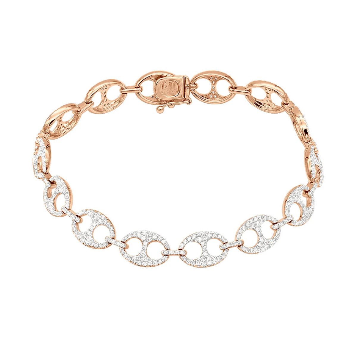 2.3 Carat Gucci Link Diamond Bracelet For Women Solid 14K White Gold 5 2.3 Carat Gucci Link Diamond Bracelet For Women Solid 14K White Gold - Image 3