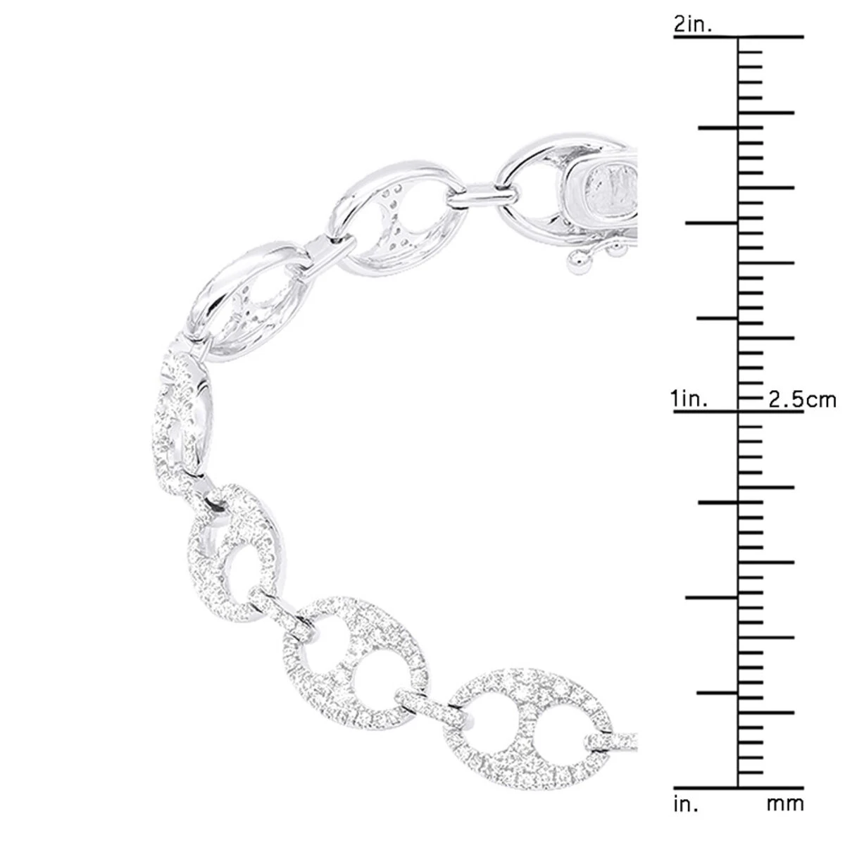 2.3 Carat Gucci Link Diamond Bracelet For Women Solid 14K White Gold 7 2.3 Carat Gucci Link Diamond Bracelet For Women Solid 14K White Gold - Image 5