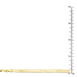 Solid 14K Yellow Gold Herringbone Chain For Men & Women Imperial 5mm -Invicta Jewelry Store solid 14k yellow gold herringbone chain necklace 5mm wide 16in ruler