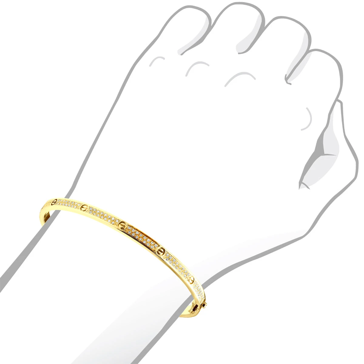 18K White Gold Diamond Bangle Bracelet For Women 1.2 Ct Love Bracelet 7 18K White Gold Diamond Bangle Bracelet For Women 1.2 Ct Love Bracelet - Image 5