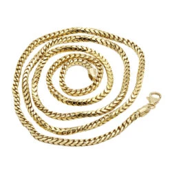 Solid 14K Yellow Gold Franco Chain Necklace For Men 3.5mm 20-32" -Invicta Jewelry Store solid gold franco chain necklace 14k chains 35mm 33 backye