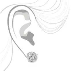Sparkling Round Diamond Cluster Earrings Studs For Men & Women 14K White Gold 9 Sparkling Round Diamond Cluster Earrings Studs For Men & Women 14K White Gold -Invicta Jewelry Store sparkling round diamond cluster earrings 090ct 14k gold 4