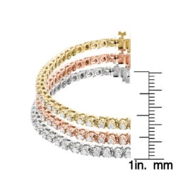 Stackable Round Diamond Tennis Bracelet 10K Gold 4.5ct 7 Stackable Round Diamond Tennis Bracelet 10K Gold 4.5ct -Invicta Jewelry Store stackable round diamond tennis bracelet in 10k yellow rose white gold 45ct ruler