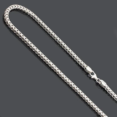 Sterling Silver Diamond Cut Franco Chain Necklace 3.5mm 36" 3 Sterling Silver Diamond Cut Franco Chain Necklace 3.5mm 36"