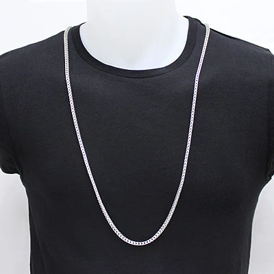 Sterling Silver Diamond Cut Franco Chain Necklace 3.5mm 36" 5 Sterling Silver Diamond Cut Franco Chain Necklace 3.5mm 36" - Image 3