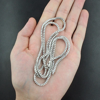 Sterling Silver Franco Chain Necklace 3mm 30 Inches 4 Sterling Silver Franco Chain Necklace 3mm 30 Inches - Image 2