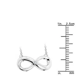 Sterling Silver Infinity Diamond Pendant Luxurman Love Quotes Necklaces -Invicta Jewelry Store sterling silver infinity diamond pendant luxurman love quotes necklaces ruler