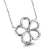 Sterling Silver Women's Diamond Flower Necklace Luxurman Love Quotes 2 Sterling Silver Women's Diamond Flower Necklace Luxurman Love Quotes -Invicta Jewelry Store sterling silver womens diamond flower necklace luxurman love quotes mainwh