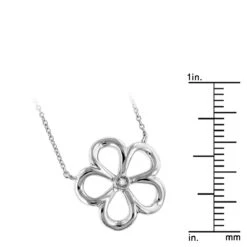 Sterling Silver Women's Diamond Flower Necklace Luxurman Love Quotes -Invicta Jewelry Store sterling silver womens diamond flower necklace luxurman love quotes rulerwh