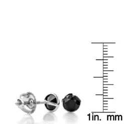 Two Carat 14K White Gold Solitaire Black Round Diamond Bezel Stud Earrings 13 Two Carat 14K White Gold Solitaire Black Round Diamond Bezel Stud Earrings -Invicta Jewelry Store two carat 14k gold solitaire black round diamond bezel stud earrings rulerwh