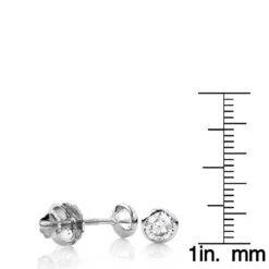 Two Carat 14K White Gold Solitaire Round Diamond Bezel Stud Earrings 6mm 12 Two Carat 14K White Gold Solitaire Round Diamond Bezel Stud Earrings 6mm -Invicta Jewelry Store two carat 14k gold solitaire round diamond bezel stud earrings rulerwh