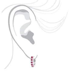 Pink Diamond Huggie Earrings Hoops 1 Carat 14K White Gold 12 Pink Diamond Huggie Earrings Hoops 1 Carat 14K White Gold -Invicta Jewelry Store unique 1 carat pink diamond hoop earrings 14k gold small huggies 018270 body white