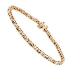 Unique 14K White Gold Yellow White Blue Diamond Tennis Bracelet For Women 1.5ct -Invicta Jewelry Store unique 14k gold yellow white blue diamond tennis bracelet for women 15ct ro