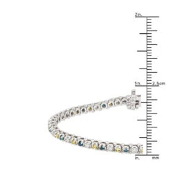 Unique 14K White Gold Yellow White Blue Diamond Tennis Bracelet For Women 1.5ct -Invicta Jewelry Store unique 14k gold yellow white blue diamond tennis bracelet for women 15ct rulerwh