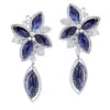 Unique 18K White Gold Ladies Designer Diamond Flower Earrings Blue Sapphires 1 Unique 18K White Gold Ladies Designer Diamond Flower Earrings Blue Sapphires -Invicta Jewelry Store unique 18k gold ladies designer diamond flower earrings blue sapphires 1