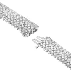 Unique 18K White Gold Ladies Diamond Bracelet 14.6ct G/VS By Luxurman -Invicta Jewelry Store unique 18k gold ladies diamond bracelet 146ct gvs by luxurman backwh