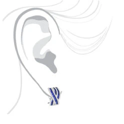 Unique Designer Diamonds And Blue Sapphires Earrings For Her 14K White Gold -Invicta Jewelry Store unique designer diamonds and blue sapphires earrings for her 14k gold bodwh