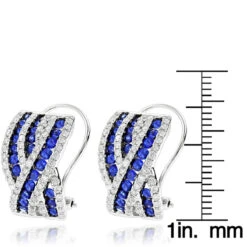 Unique Designer Diamonds And Blue Sapphires Earrings For Her 14K White Gold -Invicta Jewelry Store unique designer diamonds and blue sapphires earrings for her 14k gold rulerwh