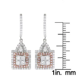 Unique Designer White And Pink Diamond Earrings For Women 14K Gold 1.75ct 14 Unique Designer White And Pink Diamond Earrings For Women 14K Gold 1.75ct -Invicta Jewelry Store unique designer white and pink diamond earrings for women 14k gold 175ct ruler