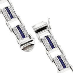Unique Diamond And Sapphires Bracelet 14K White Gold 11 Unique Diamond And Sapphires Bracelet 14K White Gold -Invicta Jewelry Store unique diamond and sapphires bracelet in 14k yellow rose or white gold back white