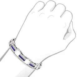 Unique Diamond And Sapphires Bracelet 14K White Gold 12 Unique Diamond And Sapphires Bracelet 14K White Gold -Invicta Jewelry Store unique diamond and sapphires bracelet in 14k yellow rose or white gold body white