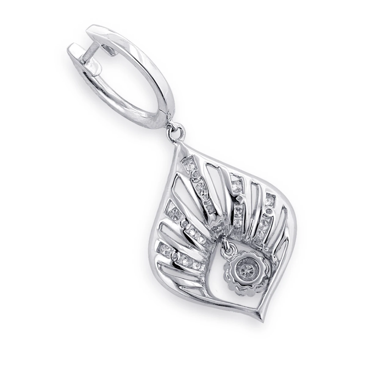 Unique Diamond Drop Earrings For Women 2.4ct 14K White Gold 4 Unique Diamond Drop Earrings For Women 2.4ct 14K White Gold - Image 2