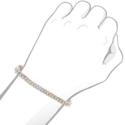 Unique Diamond Tennis Bracelet For Women Tricolor 14K White/Yellow/Rose Gold -Invicta Jewelry Store unique diamond tennis bracelet for women tricolor 14k white yellow rose gold 000986 body 1671159872