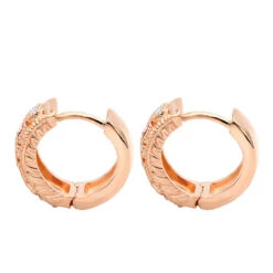 Unique Diamonds And Rubies Earrings Huggies 14K Yellow Gold Small Hoops 1/4 Inch -Invicta Jewelry Store unique diamonds and rubies earrings huggies 14k gold small hoops 14 inch 001300 backro