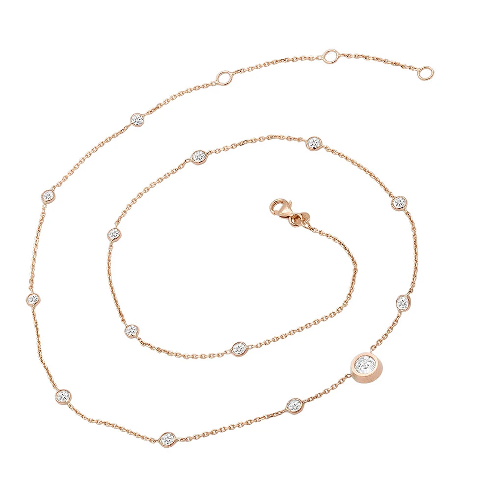 Unique Diamonds By The Yard Necklace 14K Yellow Gold 1.8 Carats Adjustable Length 8 Unique Diamonds By The Yard Necklace 14K Yellow Gold 1.8 Carats Adjustable Length - Image 6